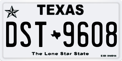 TX license plate DST9608