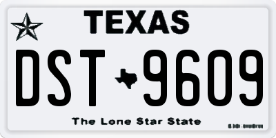 TX license plate DST9609