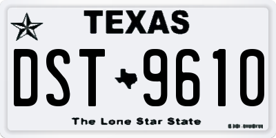 TX license plate DST9610