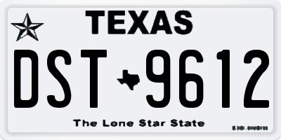 TX license plate DST9612