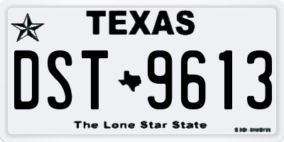 TX license plate DST9613