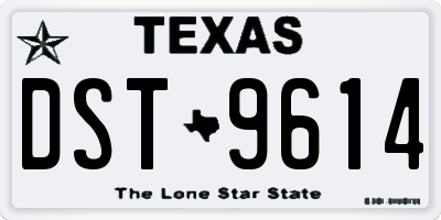 TX license plate DST9614