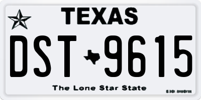 TX license plate DST9615