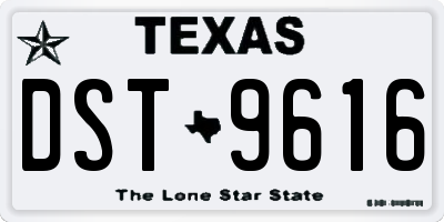 TX license plate DST9616