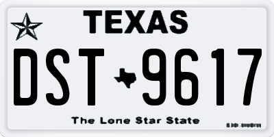TX license plate DST9617