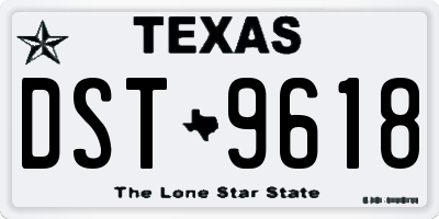 TX license plate DST9618