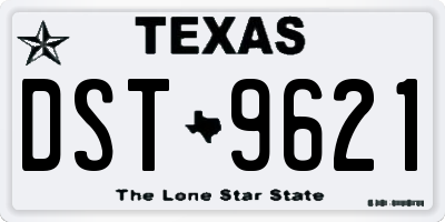 TX license plate DST9621