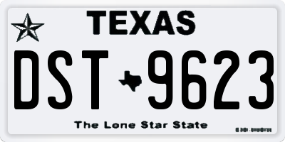 TX license plate DST9623