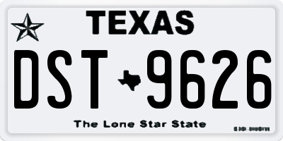 TX license plate DST9626