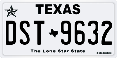 TX license plate DST9632