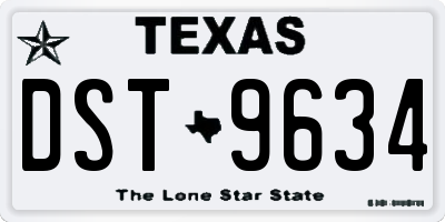 TX license plate DST9634