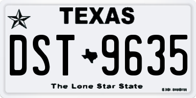 TX license plate DST9635