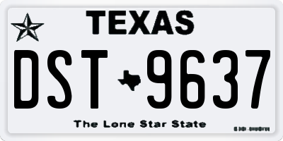 TX license plate DST9637
