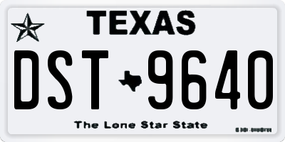 TX license plate DST9640