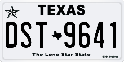 TX license plate DST9641