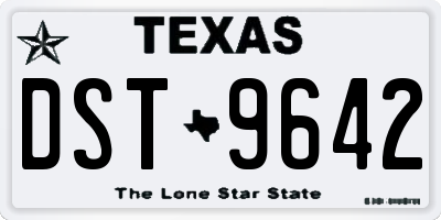 TX license plate DST9642
