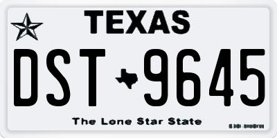 TX license plate DST9645
