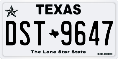 TX license plate DST9647