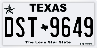 TX license plate DST9649