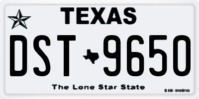 TX license plate DST9650