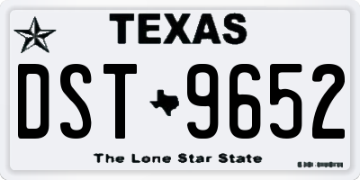TX license plate DST9652