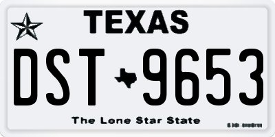 TX license plate DST9653