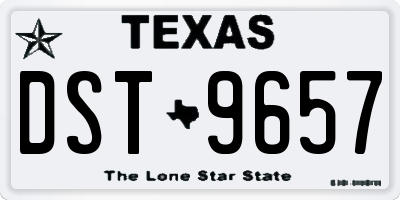 TX license plate DST9657