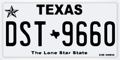 TX license plate DST9660