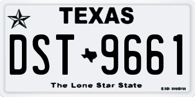 TX license plate DST9661
