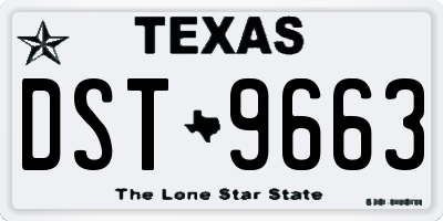 TX license plate DST9663