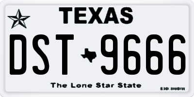 TX license plate DST9666