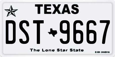 TX license plate DST9667