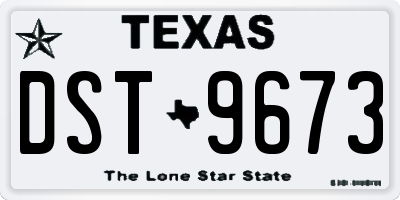 TX license plate DST9673