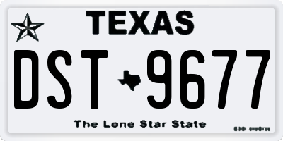 TX license plate DST9677