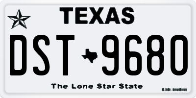 TX license plate DST9680