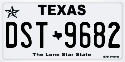TX license plate DST9682