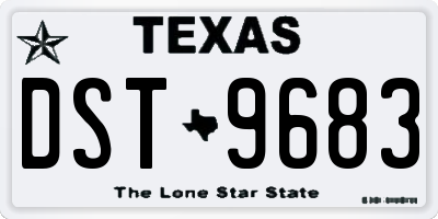TX license plate DST9683