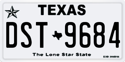 TX license plate DST9684