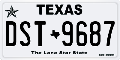 TX license plate DST9687