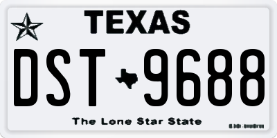 TX license plate DST9688