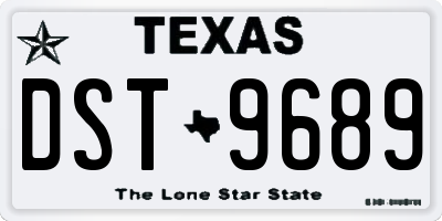 TX license plate DST9689