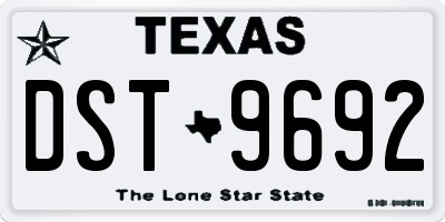 TX license plate DST9692