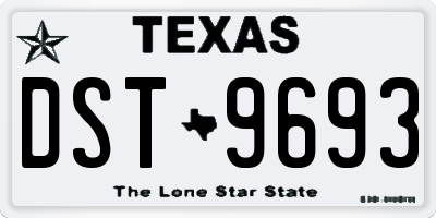 TX license plate DST9693