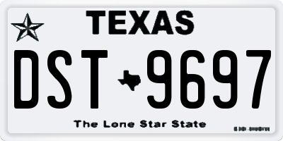 TX license plate DST9697