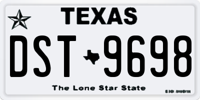 TX license plate DST9698