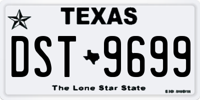 TX license plate DST9699
