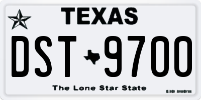 TX license plate DST9700