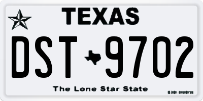 TX license plate DST9702