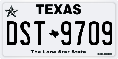 TX license plate DST9709