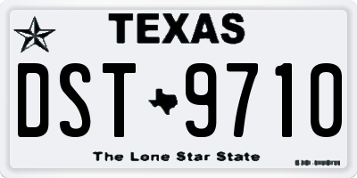 TX license plate DST9710